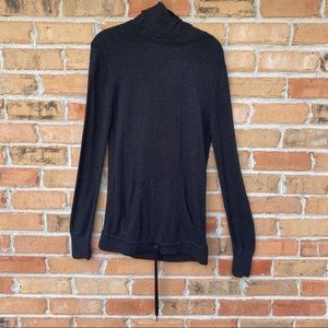 Lululemon Sweet Savasana Dark Gray Pullover Sweater Hood Drawstring Size M?